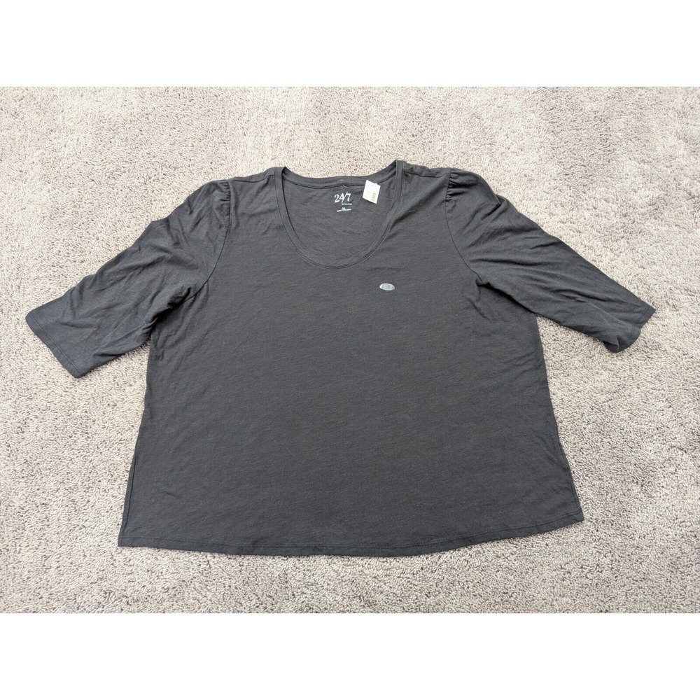 Maurices 24/7 Blouse Womens 3X PLUS‎ 3/4 Sleeve 100% Cotton Plain